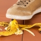 shoe slipping on banana